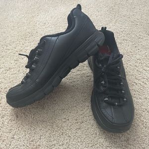 Leather slip resistant work shoes -Sletchers